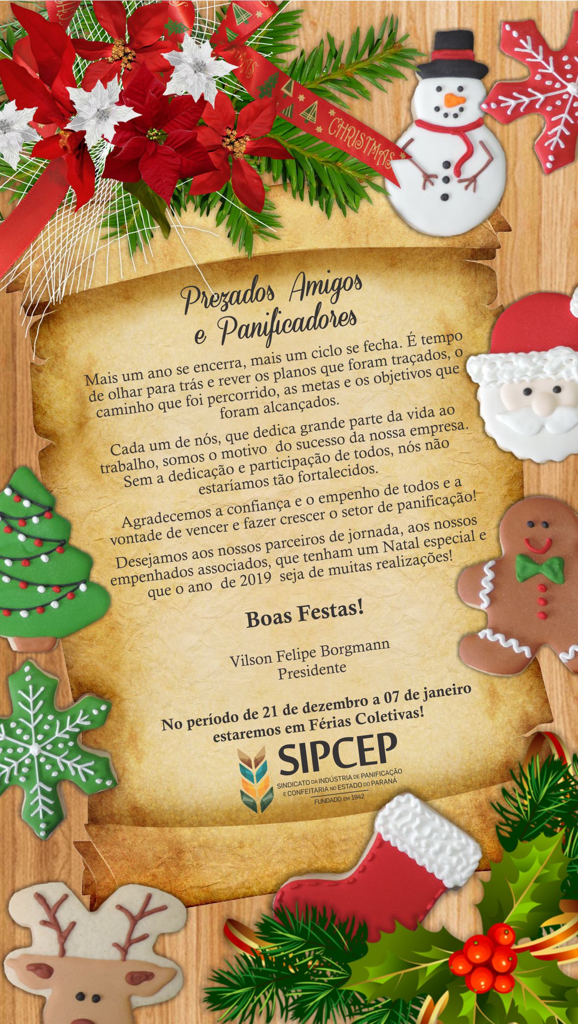 Cartão de Natal 2018 – SIPCEP – Sindicato da Industria de Panificação e  Confeitaria no Estado do Paraná